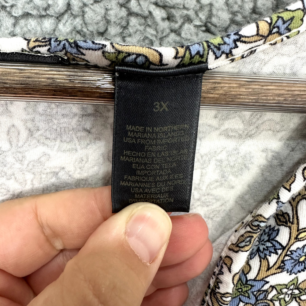 Liz Claiborne Top Women 3X Floral Gathered Dainty Ditzy boho cottagecore vtg 90s - Picture 2 of 7